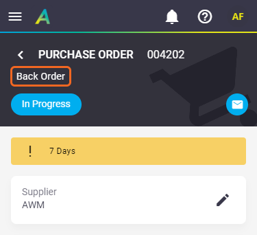 Send Order Back Articles
